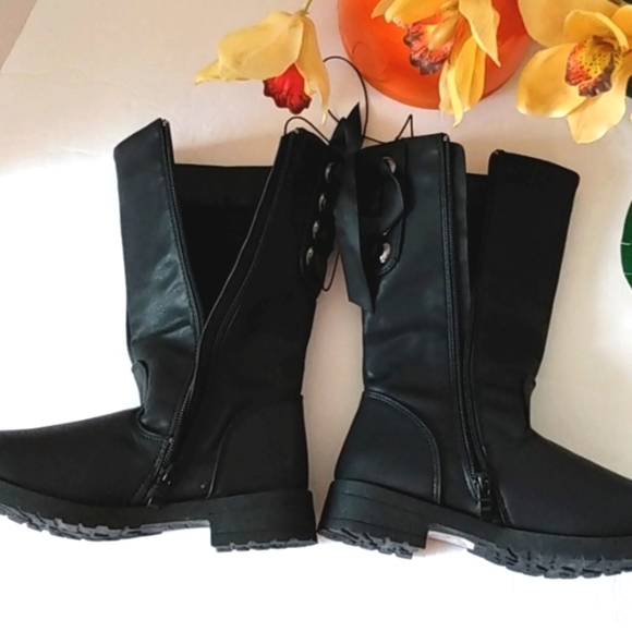 JESSICA CARLYLE GIRLS AMALI BLACK MOTO BOOTS SIZE 1 NWOT - Picture 11 of 16